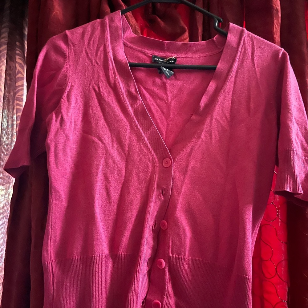 Pink Button-Up Cardigan